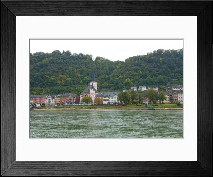 Framed Print : St Goar St Goarhausen Germany wine country village on Rhine River