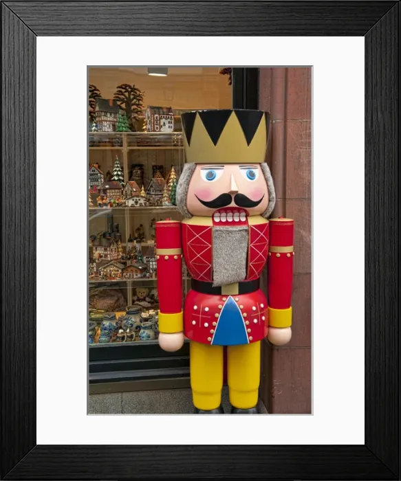 Framed Print : nutcracker nut cracker art outside store in Old town Frankfurt Germany Framed Print : nutcracker nut cracker art outside store in Old town Frankfurt Germany