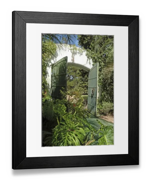 Framed Print : Uruguay, Atlantida, posada Santa Rosa, The gate and the garden Framed Print : Uruguay, Atlantida, posada Santa Rosa, The gate and the garden