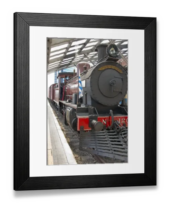 Framed Print : Uruguay, Montevideo, Colon area. Vintage steam train, circa 1910, fully restored Framed Print : Uruguay, Montevideo, Colon area. Vintage steam train, circa 1910, fully restored