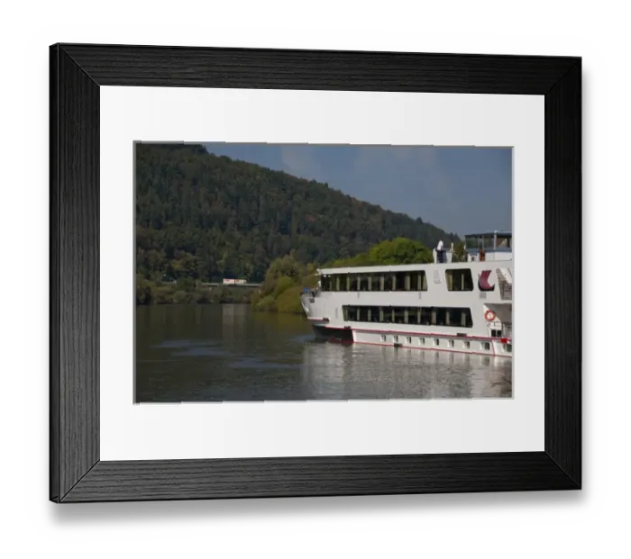 Framed Print : Germany, Franconia, Wertheim. Viking Legend riverboat cruising along