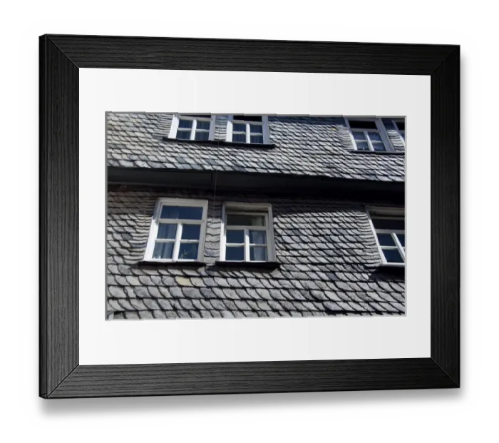 Framed Print : Germany, Franconia, Wertheim. Historic slate covered house Framed Print : Germany, Franconia, Wertheim. Historic slate covered house