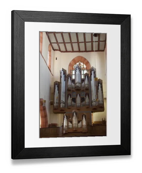 Framed Print : Germany, Franconia, Wertheim. The Protestant Collegite church (c. 1320), pipe organ Framed Print : Germany, Franconia, Wertheim. The Protestant Collegite church (c. 1320), pipe organ
