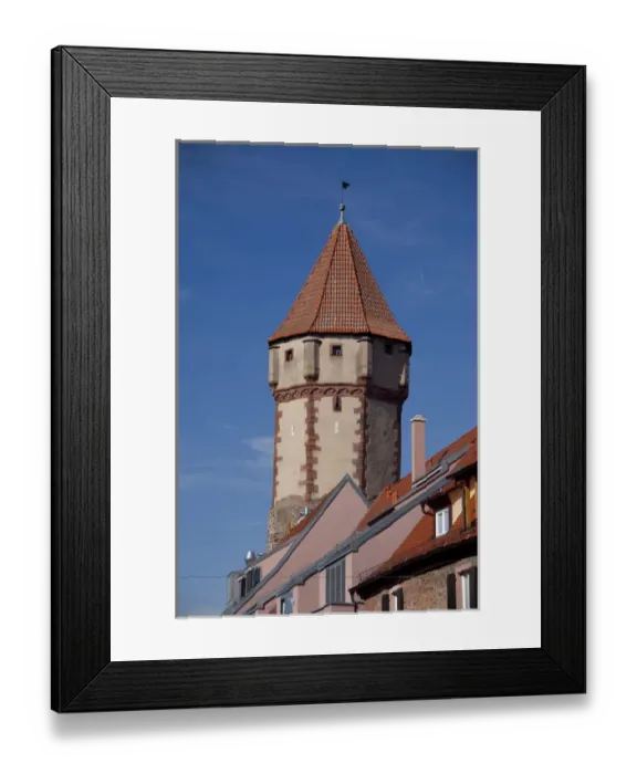 Framed Print : Germany, Franconia, Wertheim. Spitizer, medieval watchtower