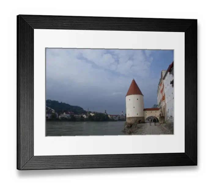 Framed Print : Germany, Passau. 13th Century medieval tower along the Inn River at Passau Framed Print : Germany, Passau. 13th Century medieval tower along the Inn River at Passau