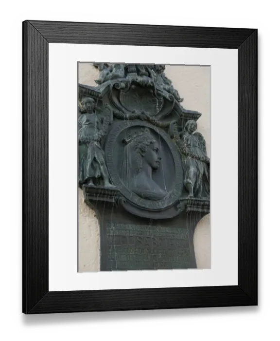 Framed Print : Germany, Passau. Queen Elisabeth (aka Elizabeth) plaque Framed Print : Germany, Passau. Queen Elisabeth (aka Elizabeth) plaque