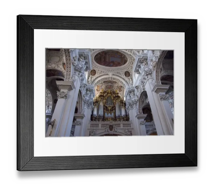 Framed Print : Germany, Passau. St. Stevens Cathedral, baroque interior. Worlds largest Framed Print : Germany, Passau. St. Stevens Cathedral, baroque interior. Worlds largest