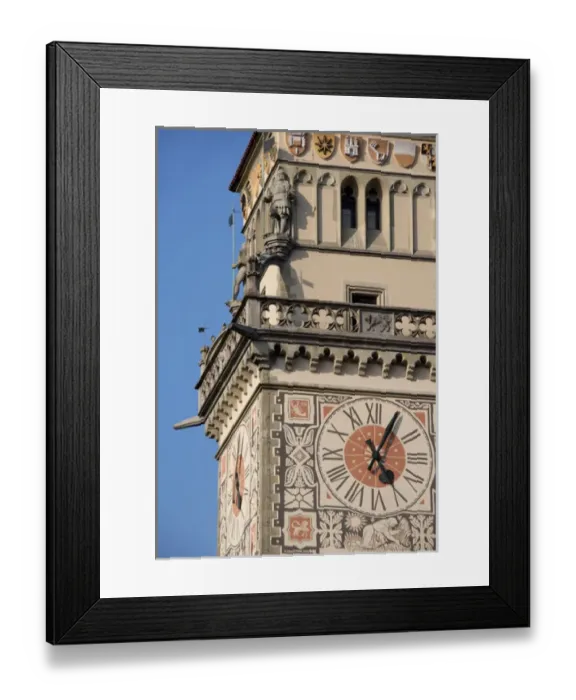 Framed Print : Germany, Bavaria, Passau. 14th century Gothic Old Town Hall clock tower Framed Print : Germany, Bavaria, Passau. 14th century Gothic Old Town Hall clock tower