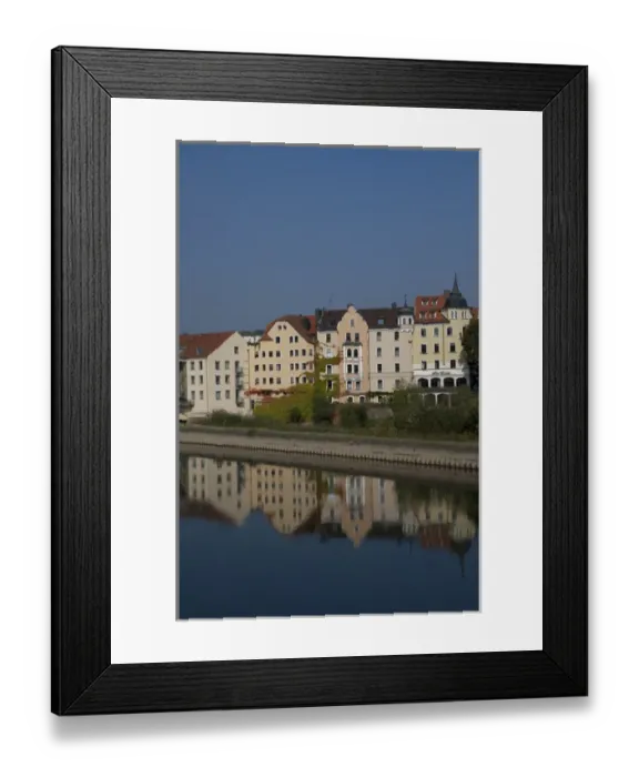 Framed Print : Germany, Bavaria, Regensburg. Sorat Insel Hotel & apartments along the Danube River Framed Print : Germany, Bavaria, Regensburg. Sorat Insel Hotel & apartments along the Danube River