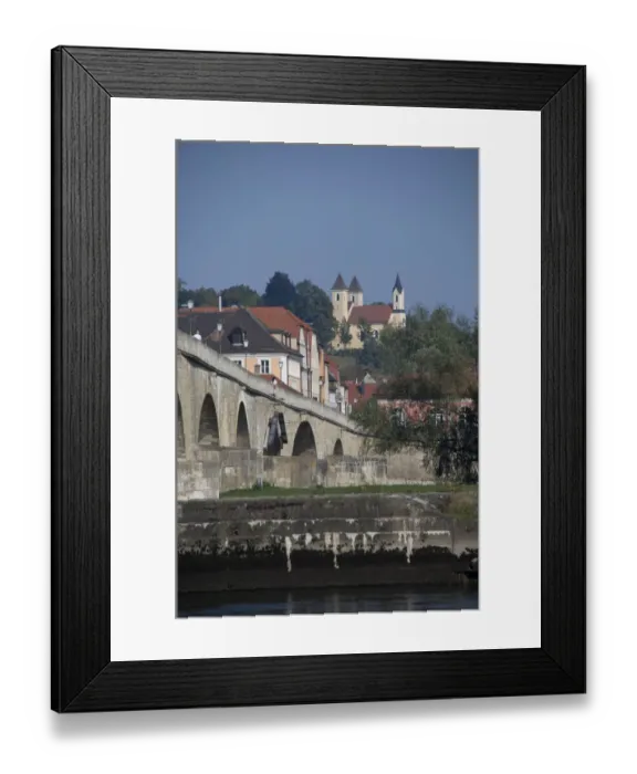 Framed Print : Germany, Bavaria, Regensburg. Historic landmark 12th century Stone Bridge Framed Print : Germany, Bavaria, Regensburg. Historic landmark 12th century Stone Bridge