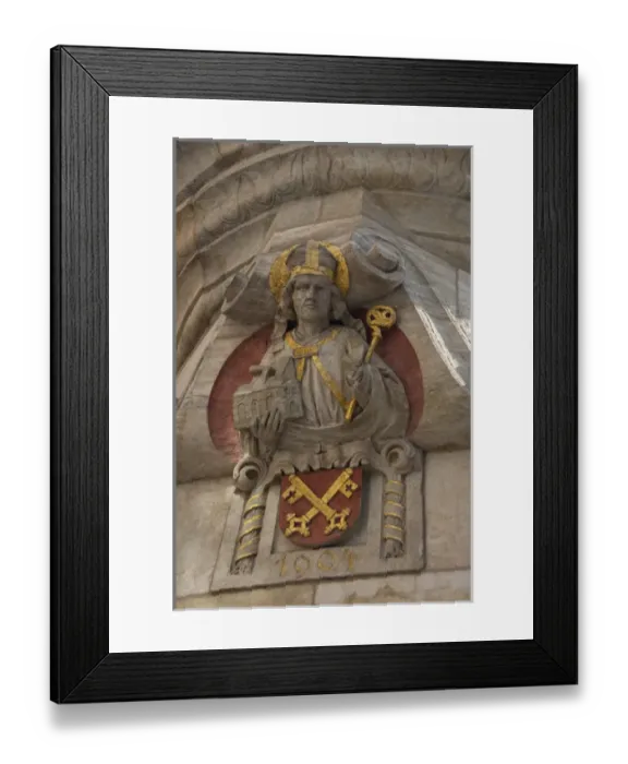 Framed Print : Germany, Bavaria, Regensburg. Double crossed key, city symbol of Regensburg