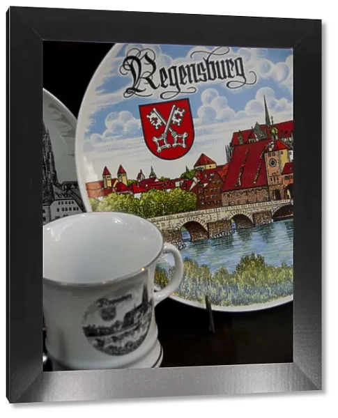 Germany, Bavaria, Regensburg. Typical German souvenirs from Regensburg