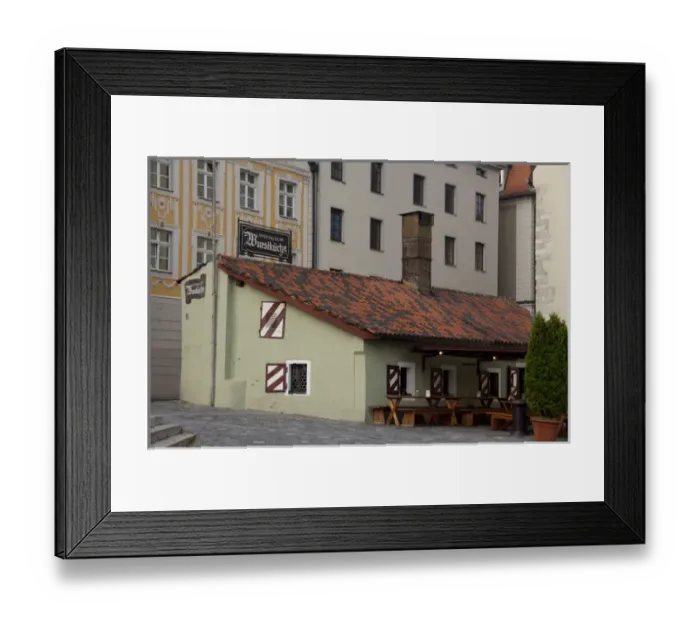 Framed Print : Germany, Bavaria, Regensburg. Wurstkuche, the oldest resturant in Germany, famous Framed Print : Germany, Bavaria, Regensburg. Wurstkuche, the oldest resturant in Germany, famous