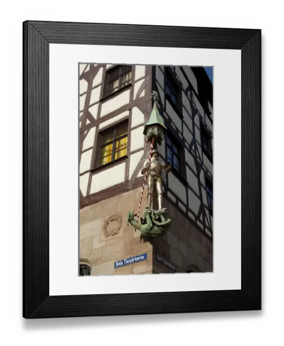 Framed Print : Germany, Bavaria, Nuremberg. Typical half-timbered architecture near Market Square Framed Print : Germany, Bavaria, Nuremberg. Typical half-timbered architecture near Market Square