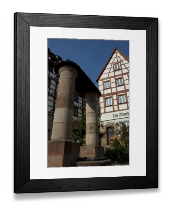 Framed Print : Germany, Bavaria, Nuremberg. Typical half-timbered architecture near historic downtown Framed Print : Germany, Bavaria, Nuremberg. Typical half-timbered architecture near historic downtown