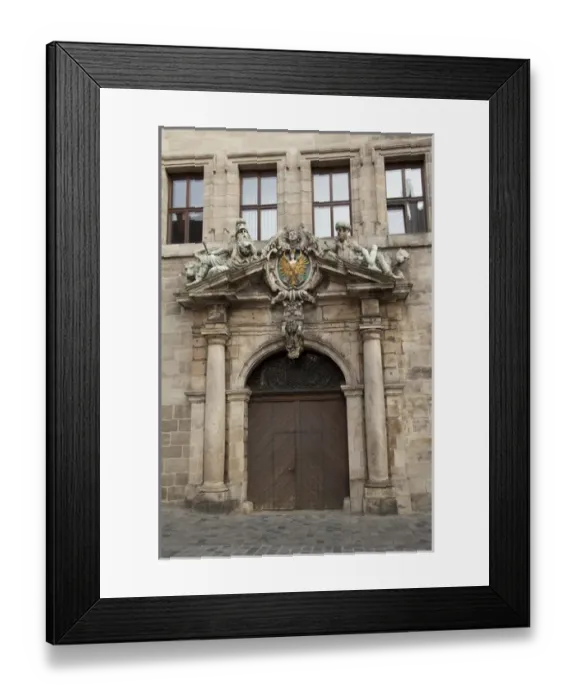 Framed Print : Germany, Nuremberg. Market Square, Old City Hall (aka Old Townhall or Altes Rataus)