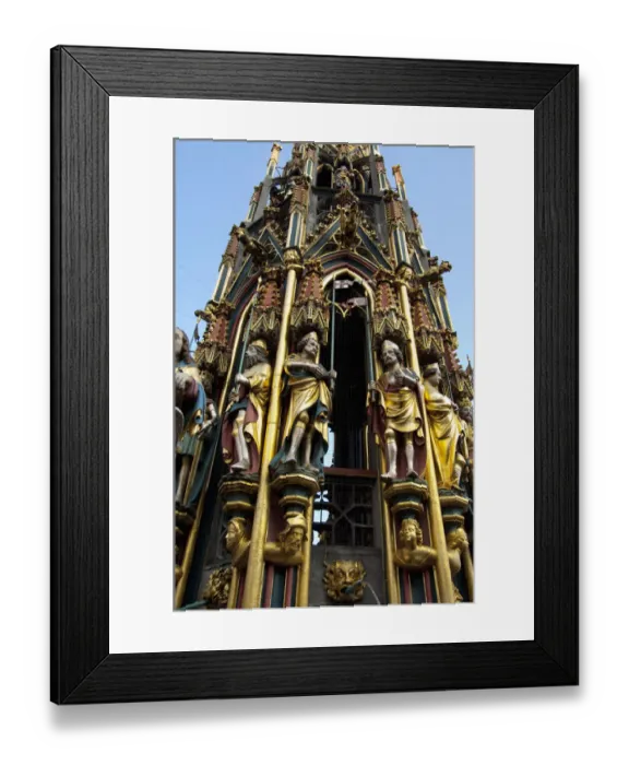 Framed Print : Germany, Bavaria, Nuremberg. Market Square, Famous Lovely Fountain (aka