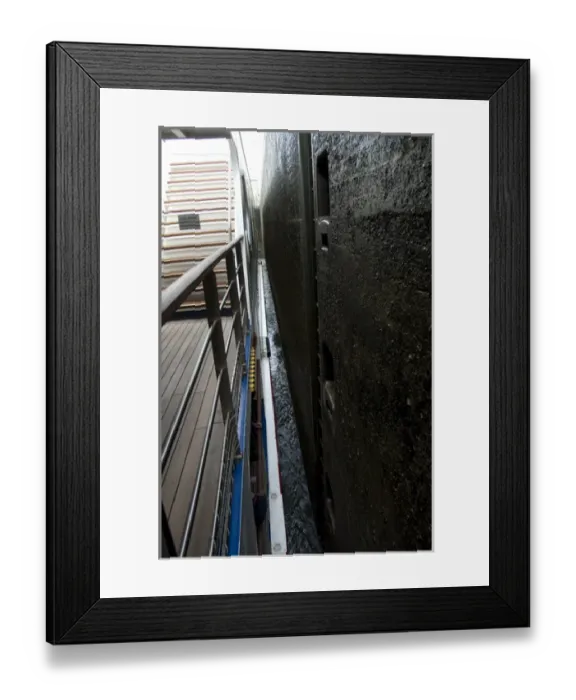 Framed Print : Germany, Bavaria. Viking Legend transiting river lock on the Main-Danube Canal