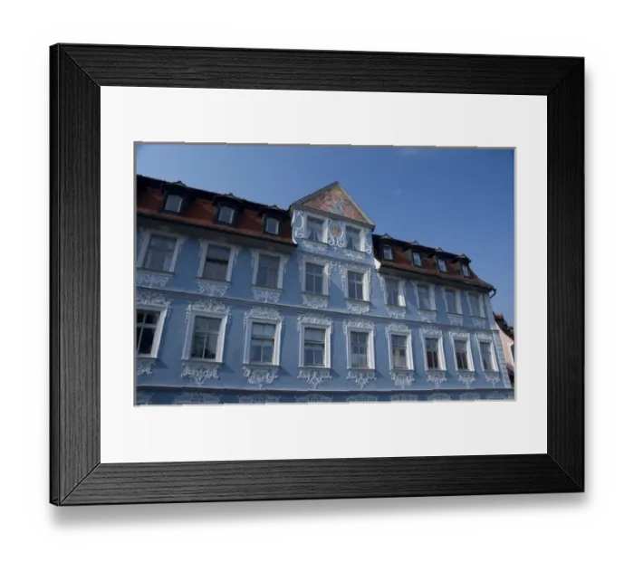 Framed Print : Germany, Bamberg. Ornate blue & white Baroque home Framed Print : Germany, Bamberg. Ornate blue & white Baroque home