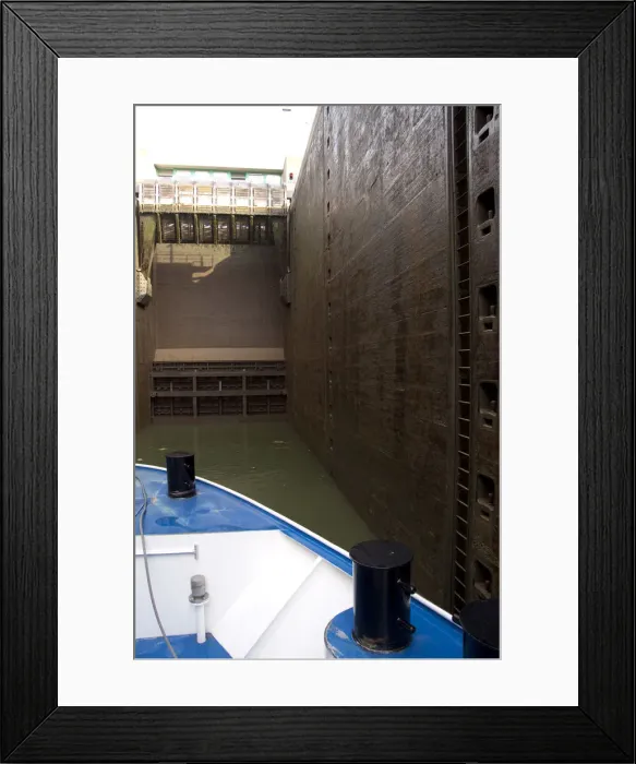 Framed Print : Germany, Bavaria. Viking Legend transiting river lock on the Main-Danube Canal Framed Print : Germany, Bavaria. Viking Legend transiting river lock on the Main-Danube Canal