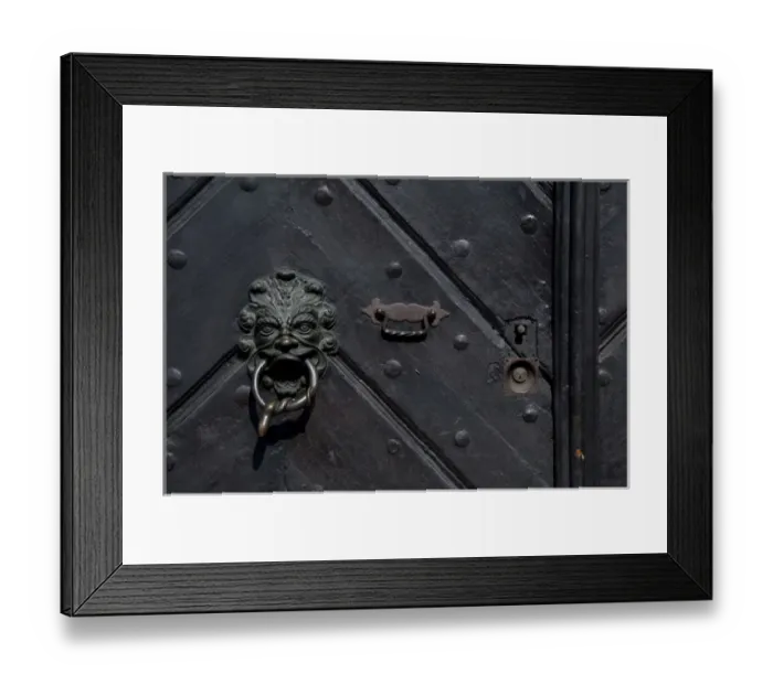 Framed Print : Germany, Bamberg. Old black door Framed Print : Germany, Bamberg. Old black door