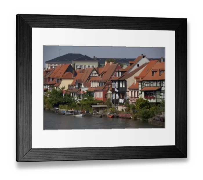 Framed Print : Germany, Bamberg. Little Venice (aka Klein Venedig), historic medieval Framed Print : Germany, Bamberg. Little Venice (aka Klein Venedig), historic medieval