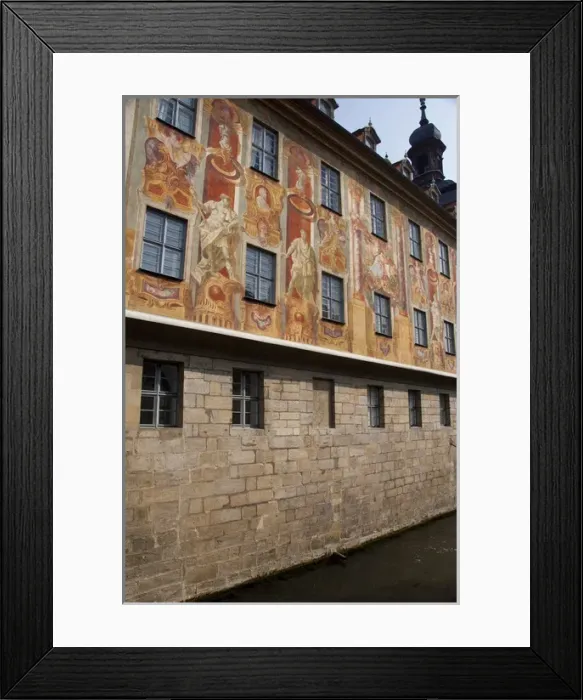 Framed Print : Germany, Bamberg. Historic 14th century Old Town Hall, built the river Regnitz. Exterior