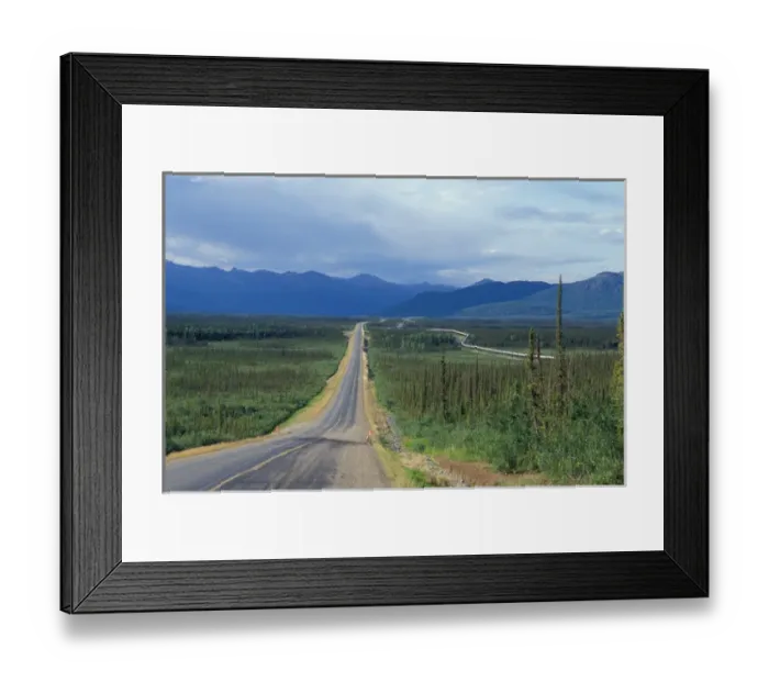 Framed Print : NA, USA, Alaska, Brooks Range, James Dalton Highway and Trans-Alaska Pipeline