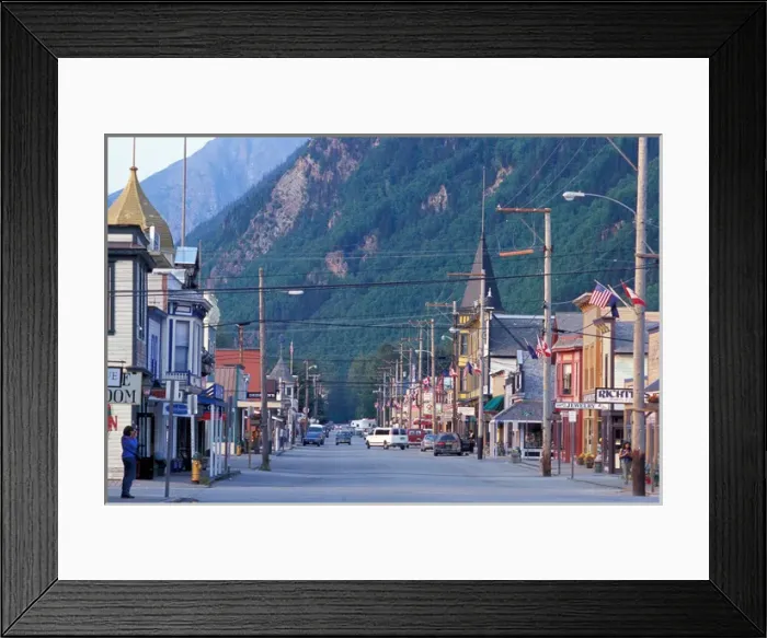 Framed Print : NA, USA, Alaska, Skagway, Old main street in downtown Skagway
