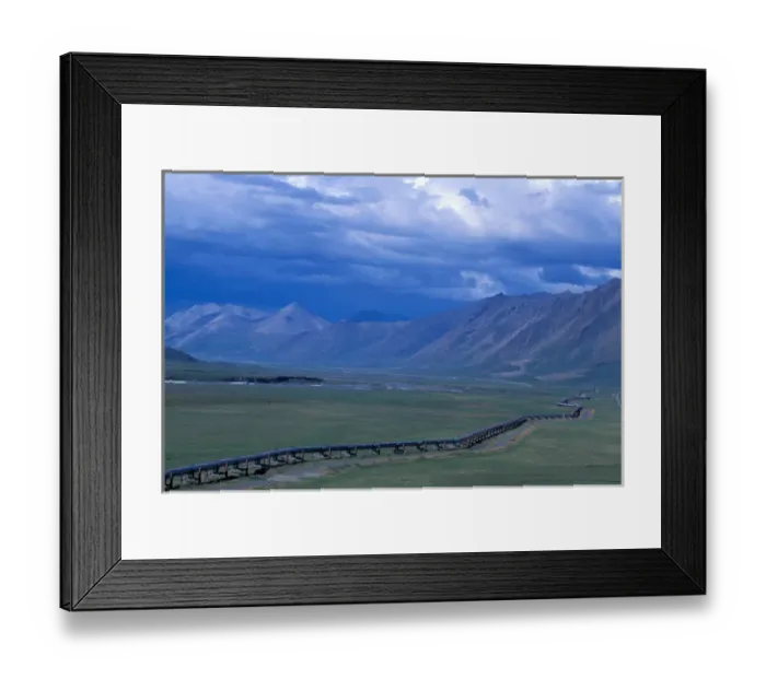 Framed Print : NA, USA, Alaska, Brooks Range, The James Dalton Highway and Trans-Alaska Pipeline