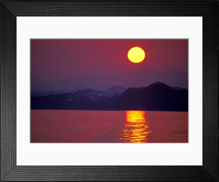 Framed Print : NA, USA, Alaska, Prince William Sound Sunset over the sound and the Chugach Mountains Framed Print : NA, USA, Alaska, Prince William Sound Sunset over the sound and the Chugach Mountains