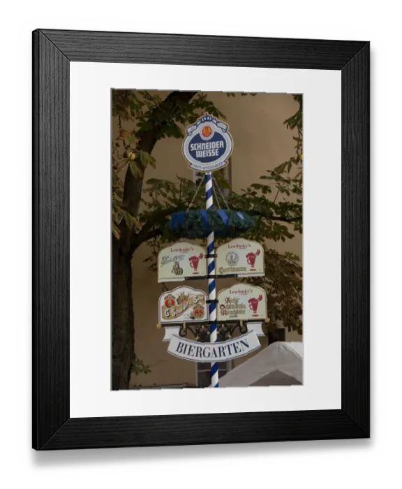 Framed Print : Germany, Bamberg. Typical biergarten sign Framed Print : Germany, Bamberg. Typical biergarten sign