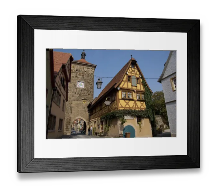 Framed Print : Germany, Rothenburg, Plonlein area (Little Square). Siebersturm (Siebers Tower) c. 1385 Framed Print : Germany, Rothenburg, Plonlein area (Little Square). Siebersturm (Siebers Tower) c. 1385