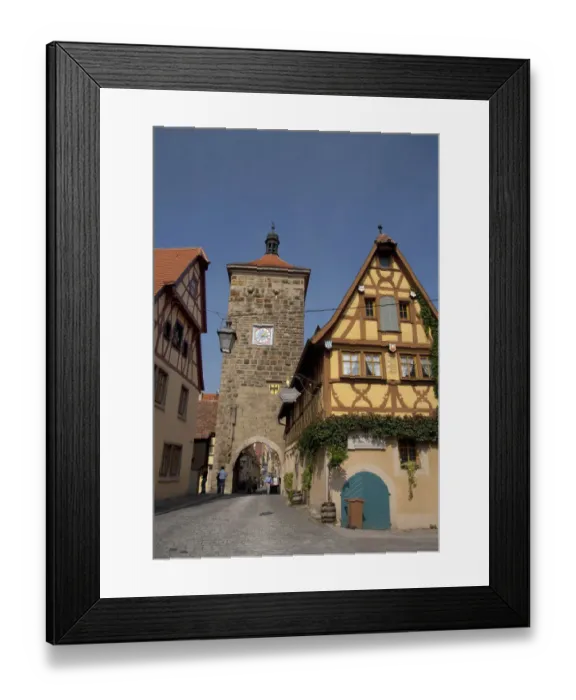 Framed Print : Germany, Rothenburg, Plonlein area (Little Square). Siebersturm (Siebers Tower) c. 1385 Framed Print : Germany, Rothenburg, Plonlein area (Little Square). Siebersturm (Siebers Tower) c. 1385