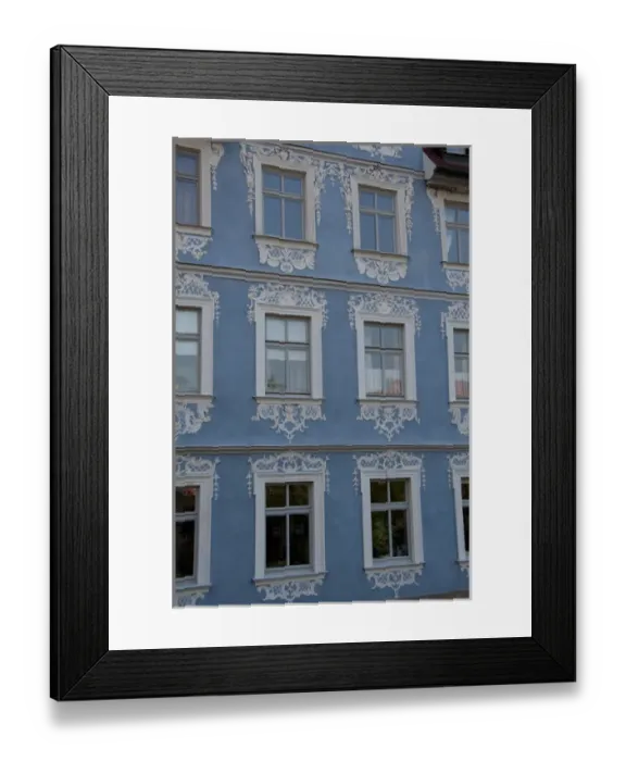 Framed Print : Germany, Bamberg. Ornate blue & white Baroque home Framed Print : Germany, Bamberg. Ornate blue & white Baroque home