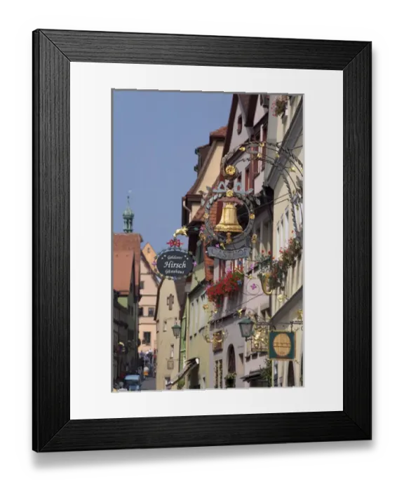 Framed Print : Germany, Rothenburg. Typical street scene in historic Plonlein area (Little Square) Framed Print : Germany, Rothenburg. Typical street scene in historic Plonlein area (Little Square)