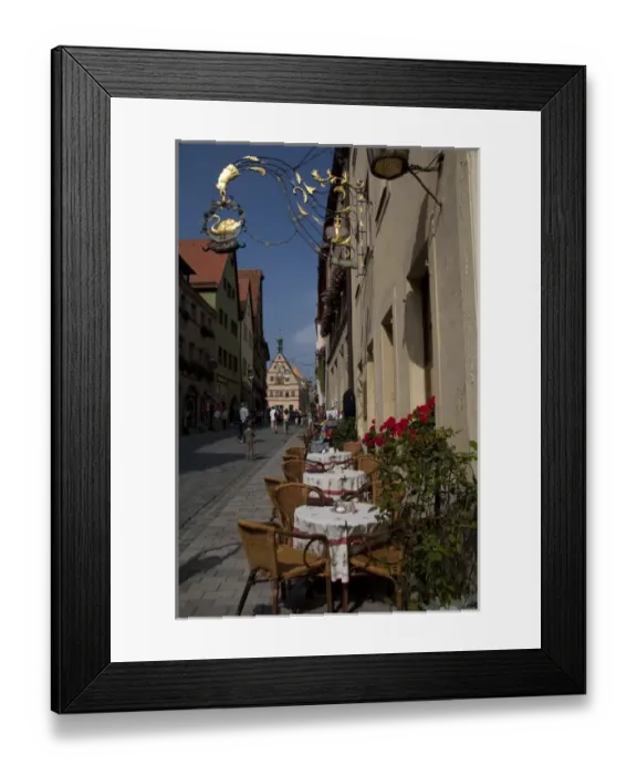 Framed Print : Germany, Franconia, Rothenburg. Typical street scene of historic downtown Rothenburg Framed Print : Germany, Franconia, Rothenburg. Typical street scene of historic downtown Rothenburg