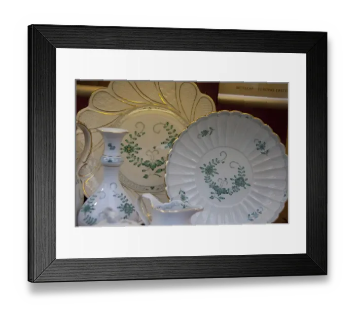 Framed Print : Germany, Franconia, Rothenburg. Typical Meissen porcelain Framed Print : Germany, Franconia, Rothenburg. Typical Meissen porcelain
