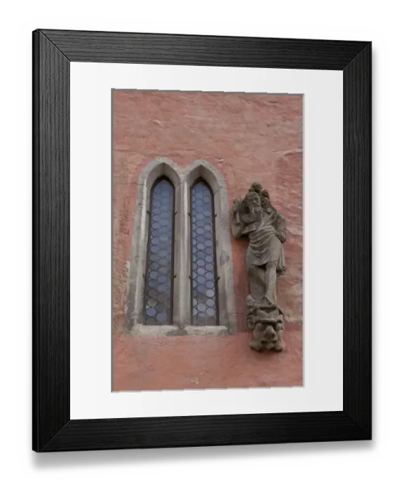 Framed Print : Germany, Franconia, Rothenburg. Unique statue in front of St. Johns Church Framed Print : Germany, Franconia, Rothenburg. Unique statue in front of St. Johns Church