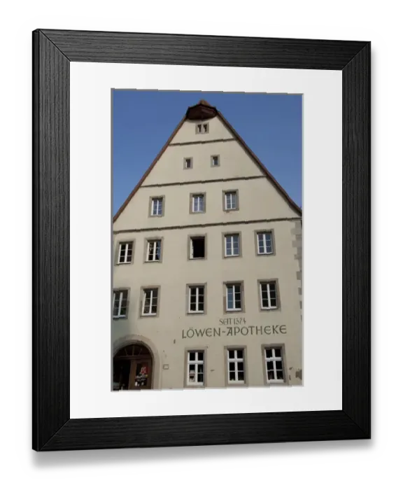 Framed Print : Germany, Franconia, Rothenburg. Historic Lowen Apotheke (apothecary) c. 1374