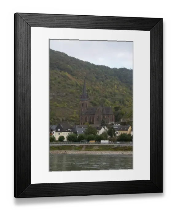 Framed Print : Germany, Rhine River. View between Mainz & Koblenz near Lorchhausen (mile marker 542) Framed Print : Germany, Rhine River. View between Mainz & Koblenz near Lorchhausen (mile marker 542)