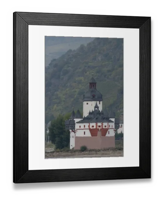 Framed Print : Germany, Rhine River. View between Mainz & Koblenz near Kaub (mile marker 546) Framed Print : Germany, Rhine River. View between Mainz & Koblenz near Kaub (mile marker 546)