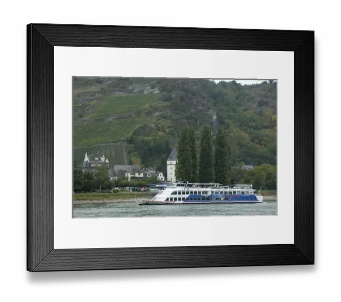 Framed Print : Germany, Rhine River. View between Mainz & Koblenz near Lorchhausen (mile marker 542) Framed Print : Germany, Rhine River. View between Mainz & Koblenz near Lorchhausen (mile marker 542)