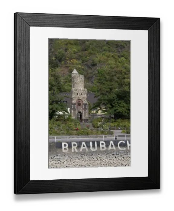 Framed Print : Germany, Rhine River. View along the Rhine River between Mainz & Koblenz at Braubach Framed Print : Germany, Rhine River. View along the Rhine River between Mainz & Koblenz at Braubach
