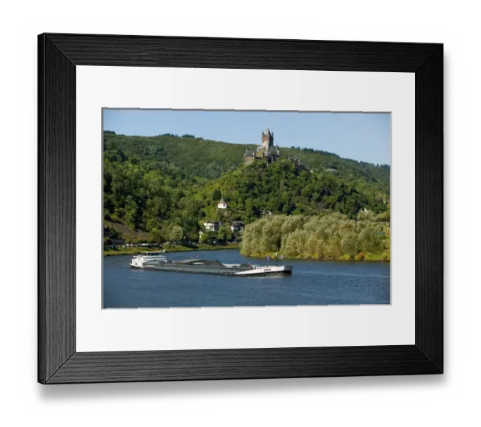 Framed Print : Barge, Cochem Castle, Mosel Valley, Rhineland Palatinate, Germany Framed Print : Barge, Cochem Castle, Mosel Valley, Rhineland Palatinate, Germany