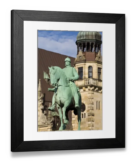 Framed Print : Kaiser Wilhelm II statue, Marktplaz, Bremen, Freie Hansestadt Bremen, Germany Framed Print : Kaiser Wilhelm II statue, Marktplaz, Bremen, Freie Hansestadt Bremen, Germany