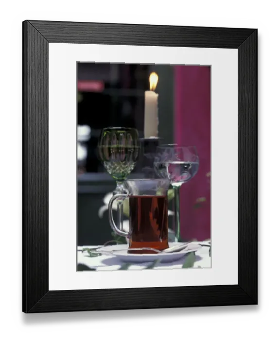 Framed Print : Germany, Warnemunde. Cafe table Framed Print : Germany, Warnemunde. Cafe table