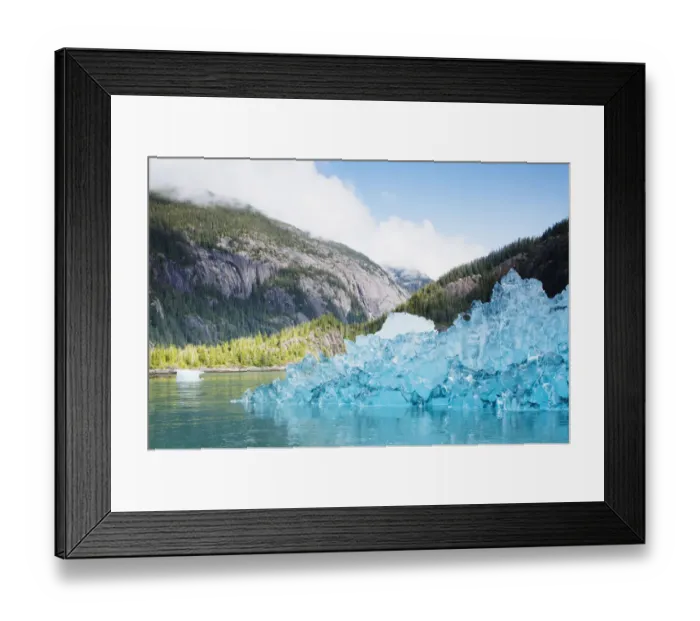 Framed Print : USA, Alaska, Tracy Arm - Fjords Terror Wilderness, Steep cliffs behind deep blue Framed Print : USA, Alaska, Tracy Arm - Fjords Terror Wilderness, Steep cliffs behind deep blue
