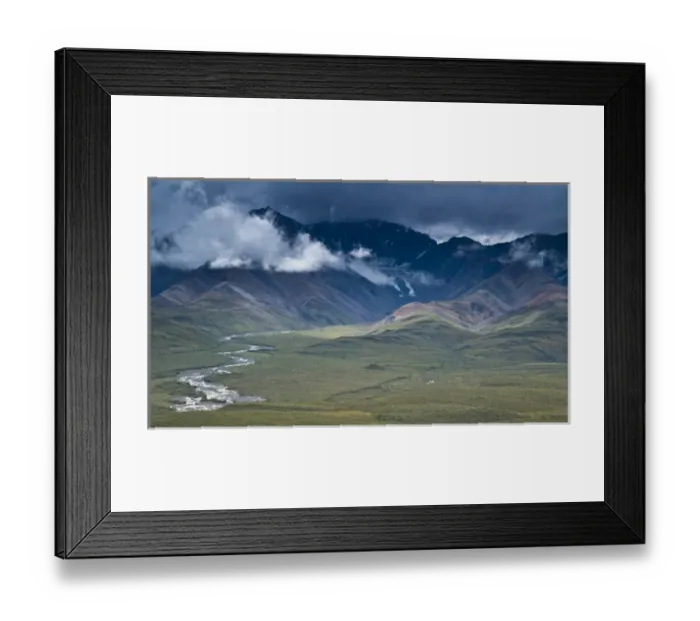 Framed Print : View of Polychrome Pass after autumn rainstorm at Denali NP, Alaska Framed Print : View of Polychrome Pass after autumn rainstorm at Denali NP, Alaska