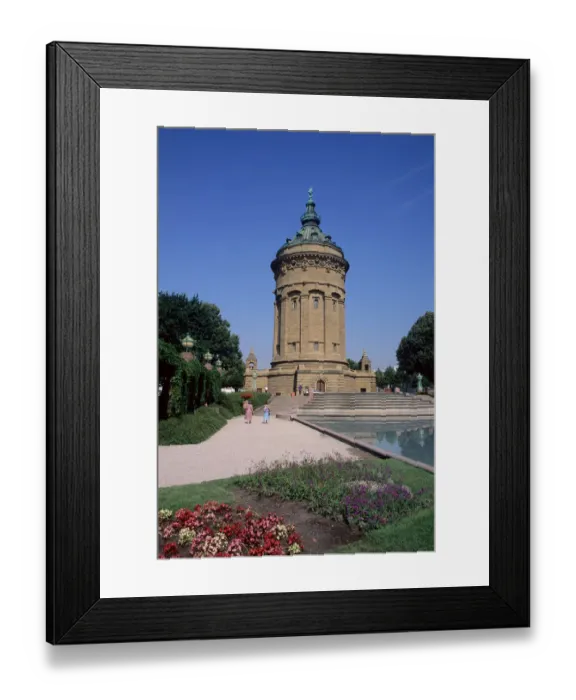 Framed Print : Wasserturm watertower in Mannheim, Germany. germany, german, europe, european